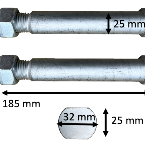 Mini Digger Cylinder Pins 185mm Oval Head